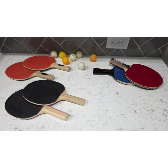 Ping Pong/Table Tennis Bundle – 6 Paddles, 2 Nets, 7 Balls, Mounting Hardware - Picture 1 of 3